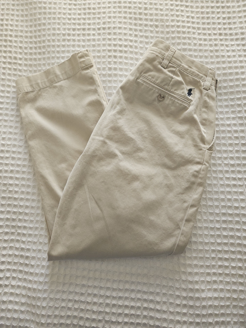 Polo Ralph Lauren Men's Beige Suffield  Cotton Chino Pants Straight Leg Logo 34